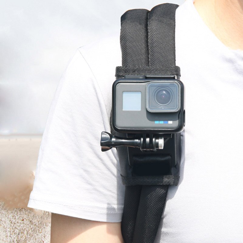 Montura para mochila para GoPro Hero 4 5 6, soporte para cámara deportiva para exteriores THJ99