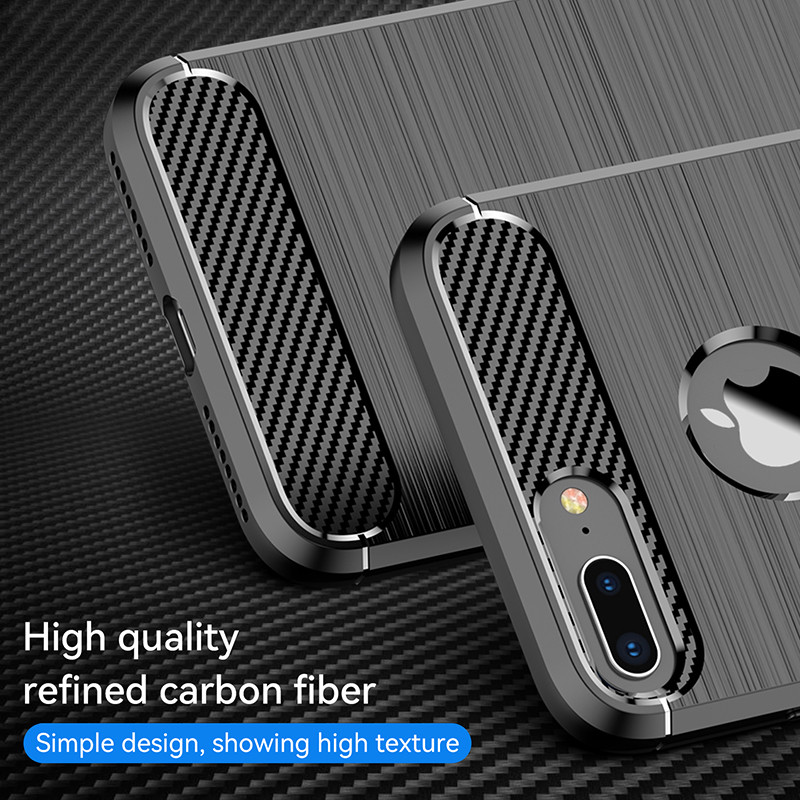 For iPhone 8 Plus Case For Apple iPhone 7 8 Plus Cover 5.5 Inch Carbon Fiber Shockproof Silicone Bumper For iPhone 8 7 Plus