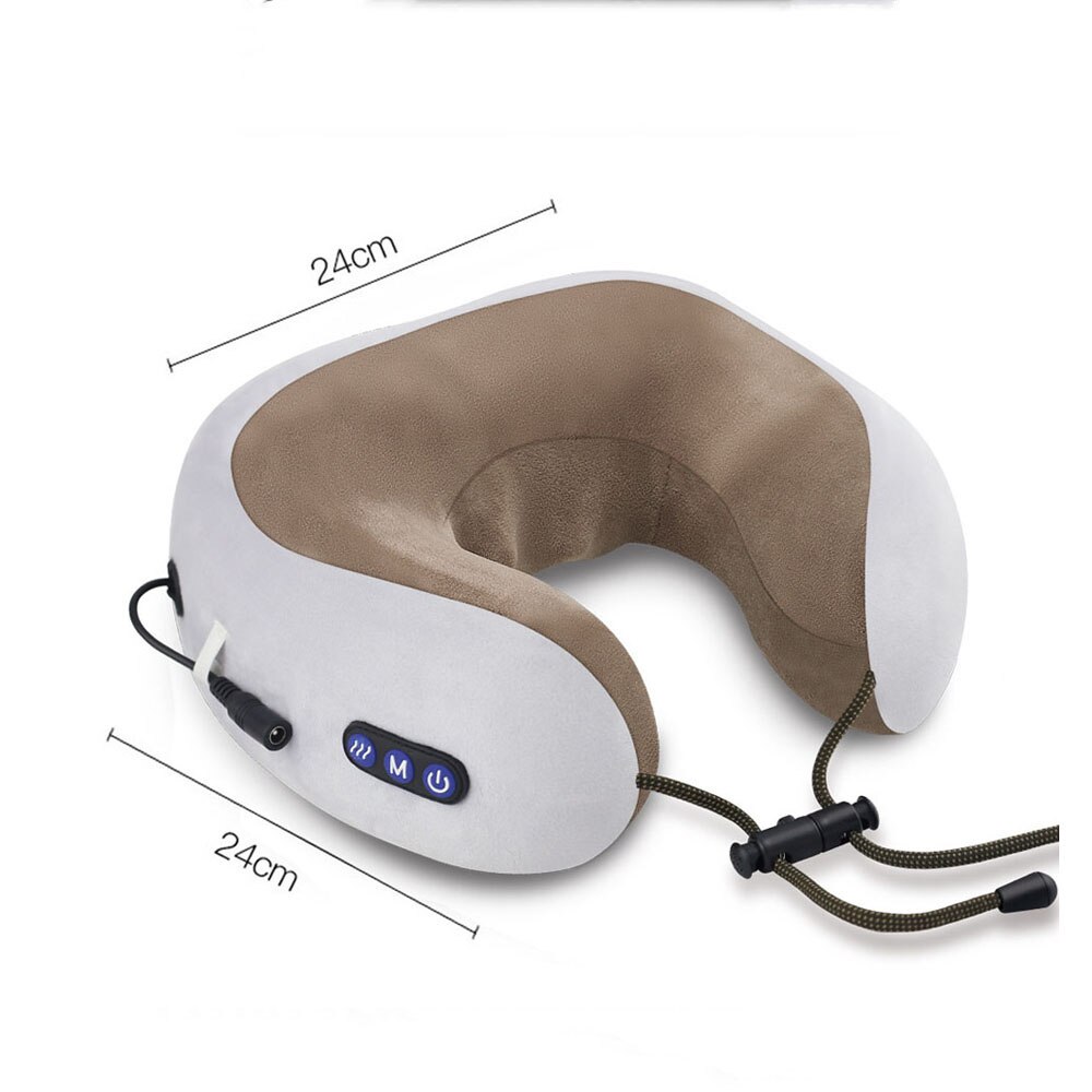 Multifunktions elektrisk massage u-formet pudehals rejser massage pude, slappe af derhjemme, kontor, bil, fly, usb opladning