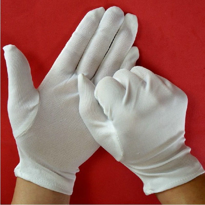 1 Paar Medium Dikke Witte Katoenen Polyester Handschoenen Lab Sanitaire Handschoenen Multipurpose Handling Cleaning Tools Huishoudelijke Handschoenen