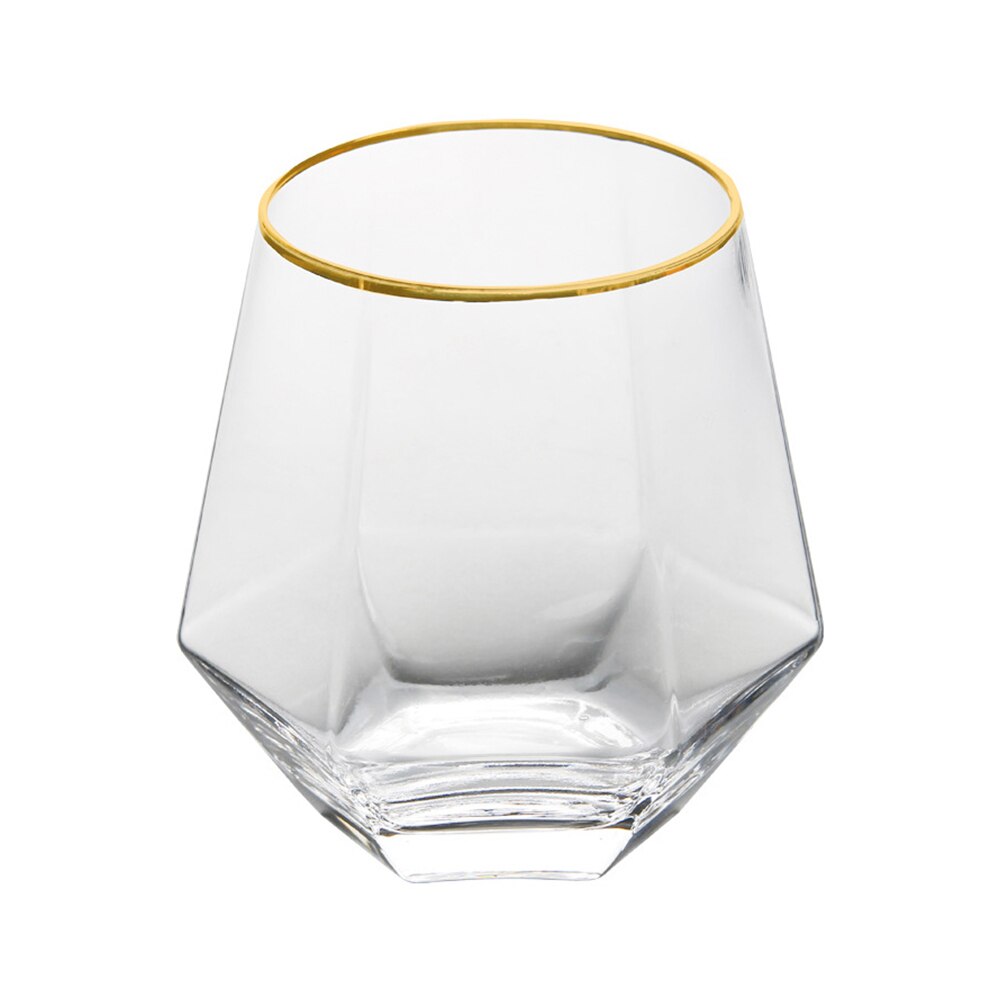 Geometric Whiskey Glass Transparent Home Juice Cocktail Glass Martini Glass Ice Rink Drink March: D
