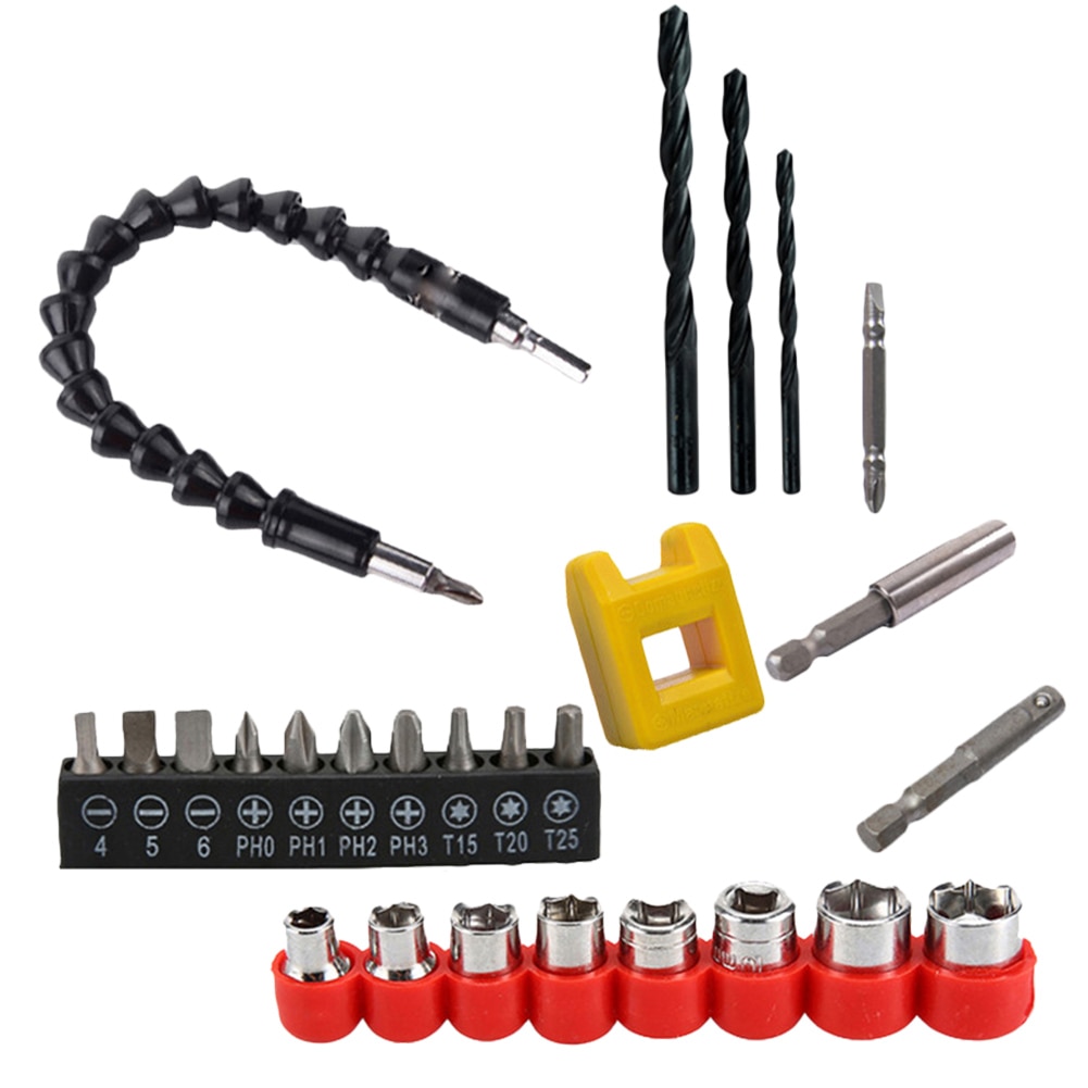 Hex Sockets Bits Electric Screwdriver Head Set Flexible Extension Shaft Hand Tools Kit TN99
