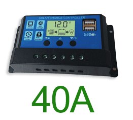 100A Pwm Adaptieve 12V/24V Solar Controller Batterij Laden En Ontladen Regulator 2 Usb Fotovoltaïsche Plaat Lamp controle Systeem: 40A