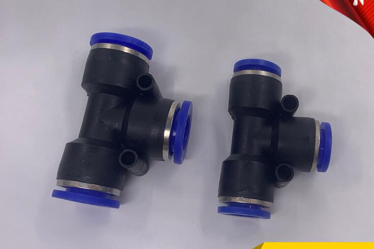 PE6 100Pcs PE6 Pneumatic 6mm to 6mm One Touch End T Connector
