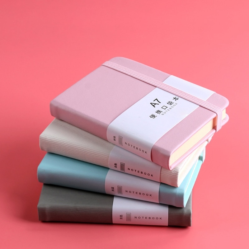 Bloc-notes A7 A6 avec courroie à ressort, Mini poche en cuir PU, pour ordinateur Portable de voyage, directe
