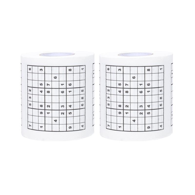 Rollo de papel higiénico de 2 uds. De Sudoku para uso en el hogar