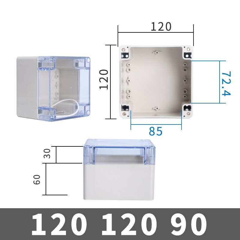 Transparent Waterproof Outdoor Enclosure Plastic Box Electronic Project Case Instrument Electrical Box Junction Box Housing: Brown