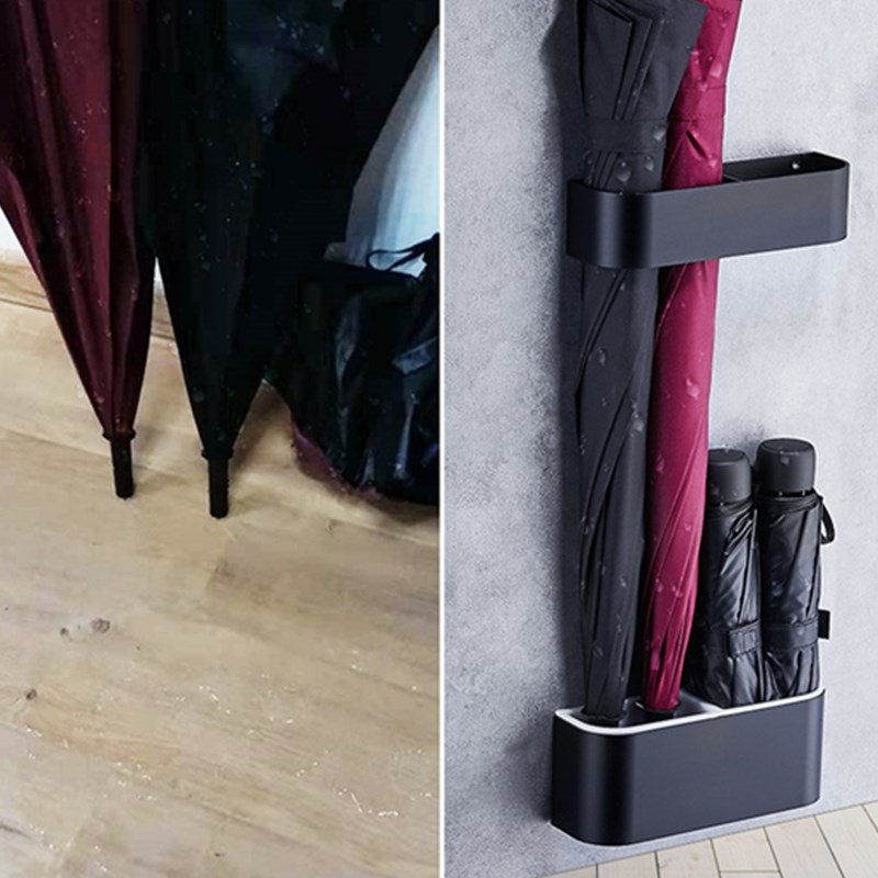 Paraplubak, aan de Muur Gemonteerde Parapluhouder, Paraplu-Opbergrek
