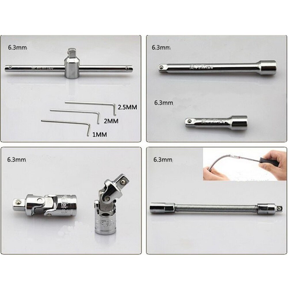 46pcs 1/4-Inch Socket Set Car Repair Tool Ratchet Wrench Combo Tools Kit Auto Repairing main image 0