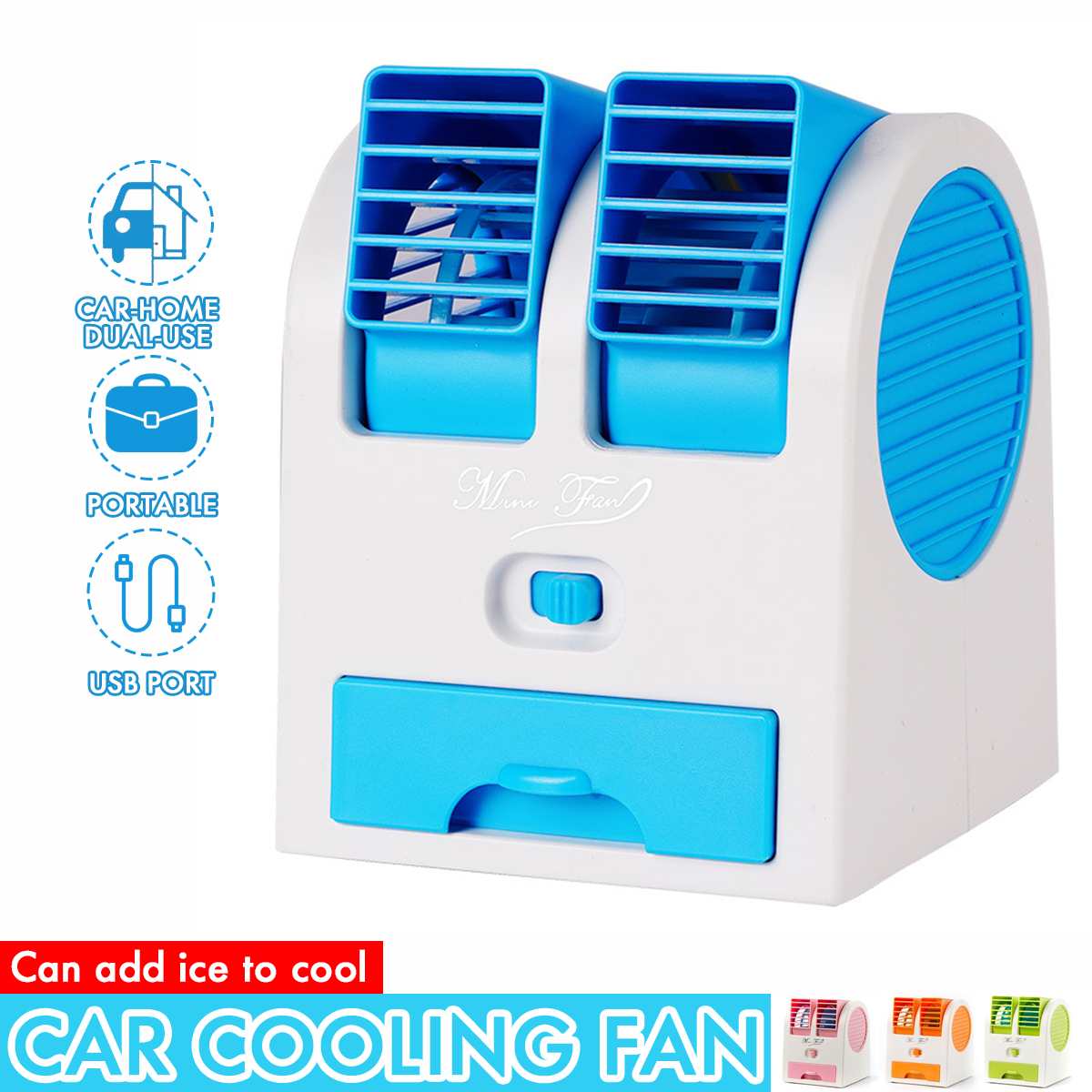 Car Air Conditioner Portable Air Conditioning Humidifier Purifier USB Cool Cooling Fan Desktop Air Personal Space Cooler Fan