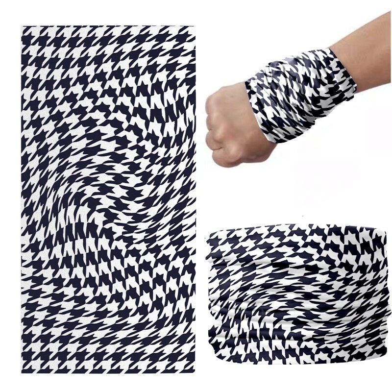 3D imprimé pied-de-poule foulard Plaid magie sport Hijab écharpe bracelet accessoire cheveux pour femme masque anti-poussière en plein air: style9