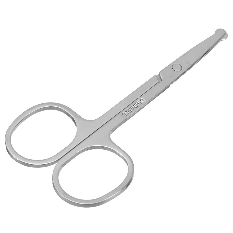 Nasal Hair Scissors Rounded Curved Safety Stainless Steel Portable Vibrissa Scissors Nose Hair Trimmer Eyebrow Scissors Makeup