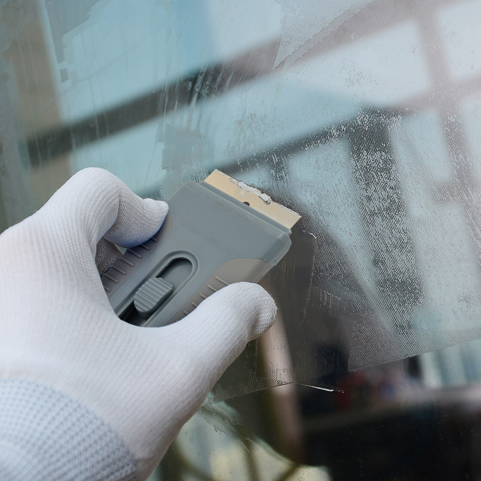 EHDIS Car Cleaning Razor Scraper Window Tint Oven Ceramic Sticker Remover Tool Vinyl Film Wrap Squeegee With Carbon Steel Blades