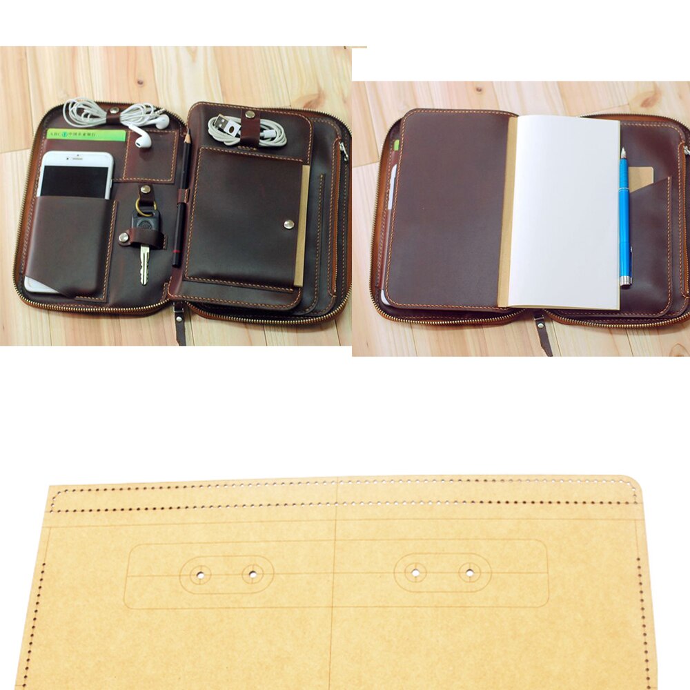 23x16.5x2.5cm cellphone pad notebook storage bag kraft paper sewing pattern hollowed stencil template