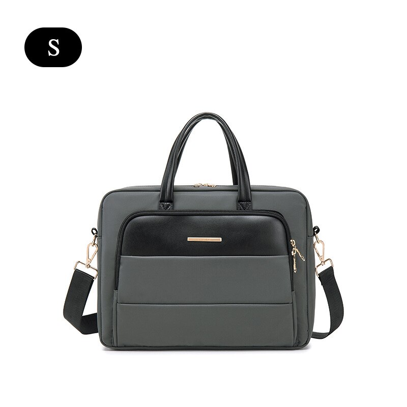 Capacity Briefcase Travel 13 14 15.6in Laptop Document Organizer Shoulder Bag Business Ipad Phone Notebook Storage Handbag X133C: Gray S