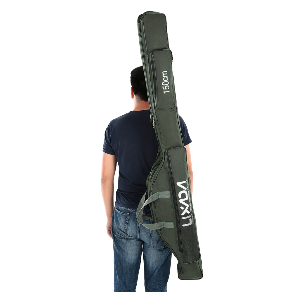 Lixada Fishing Bag 100/130/150cm Portable Oxford Cloth Fishing Rod Bag Cover Fishing Tackle Storage Tools Carry Backpack Travel