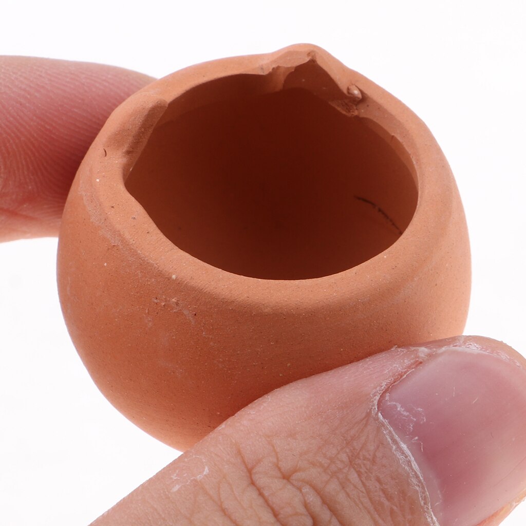 1/12 Miniature Porcelain Flower Pots Cute Cat Ears Shape Flowerpot Ornament