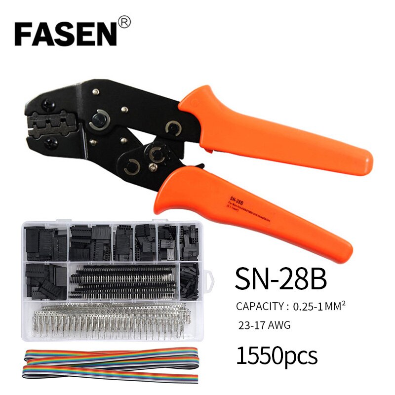 SN-28B 1450PCS jst plier dupont crimping pliers wire crimping hand tool set terminals clamp kit Ratcheting Crimper jst xh crimp