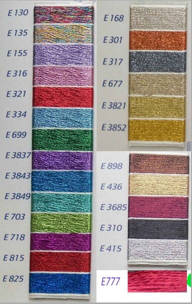 Hilos metálicos para bordar, efectos de joyas, E815 E3849, punto de cruz, mismo color que DMC, bordado a mano, costura artesanal, 1 Uds.