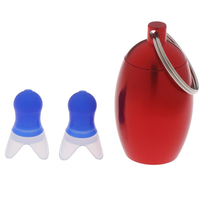 1 par støjbeskyttende ørebeskyttere støjreducerende ørepropper vandtætte bløde silikone ørepropper til sovende svømning: Blå rød