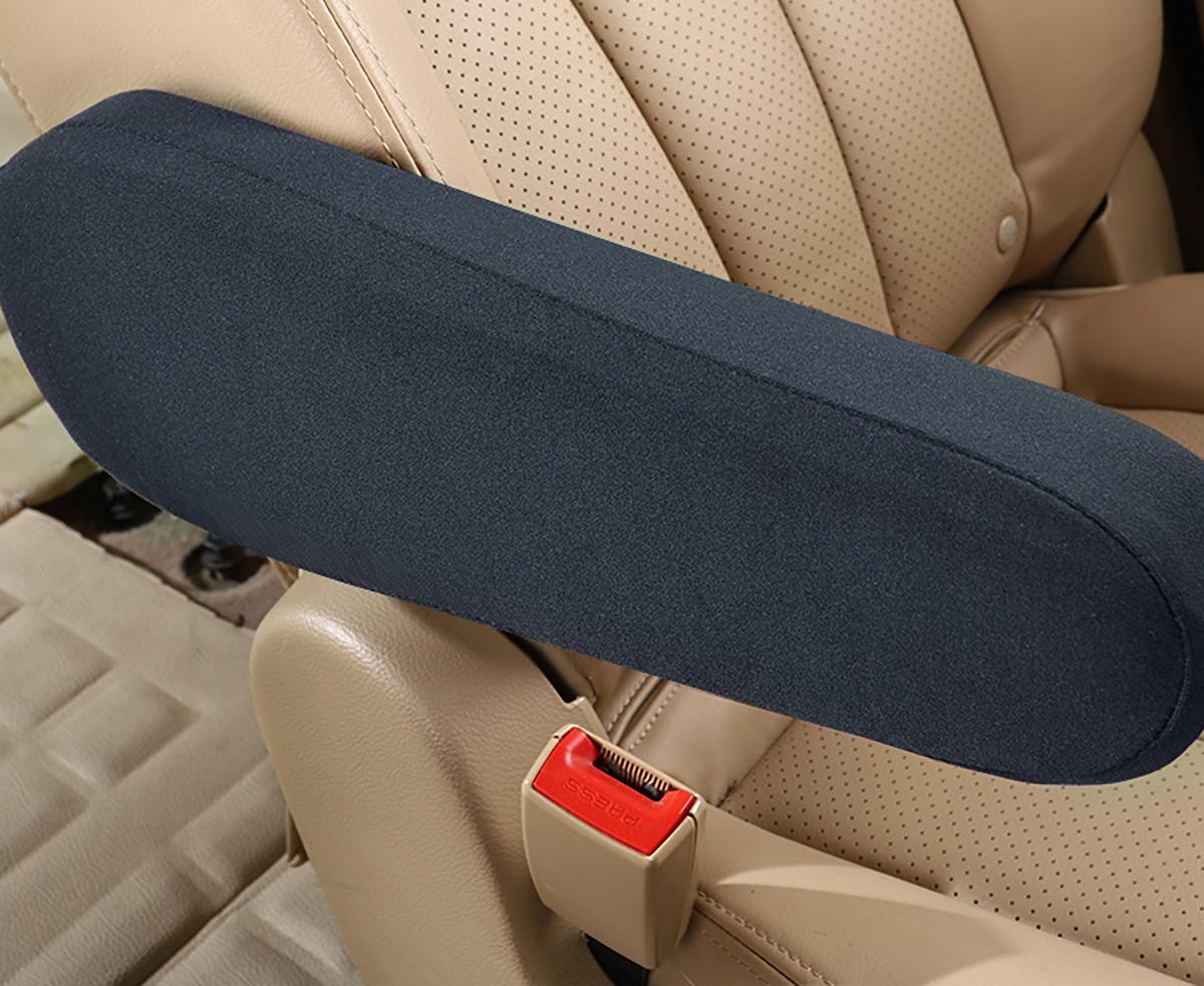 1pc elastisk stof og elastisk båndbeskyttelse, slidstærkt komplet sæt armlænsbetræk til bilen: Mørkeblå