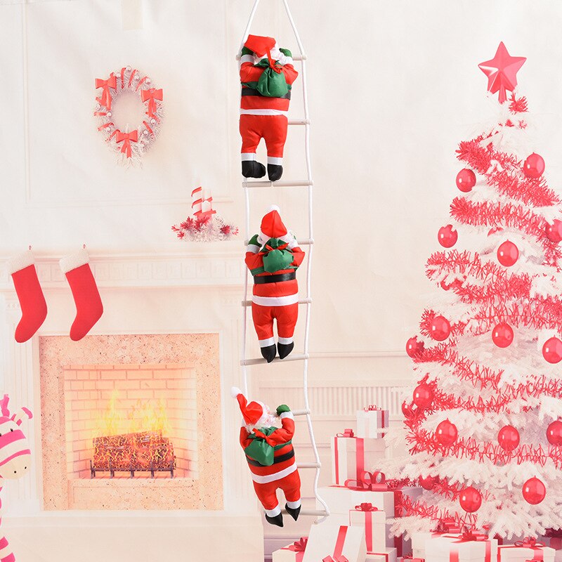 Santa Claus Climbing Rope Ladder Ornaments Christmas Tree Pendant Hanging Doll Ornament Xmas Home Decor Navidad Decorar