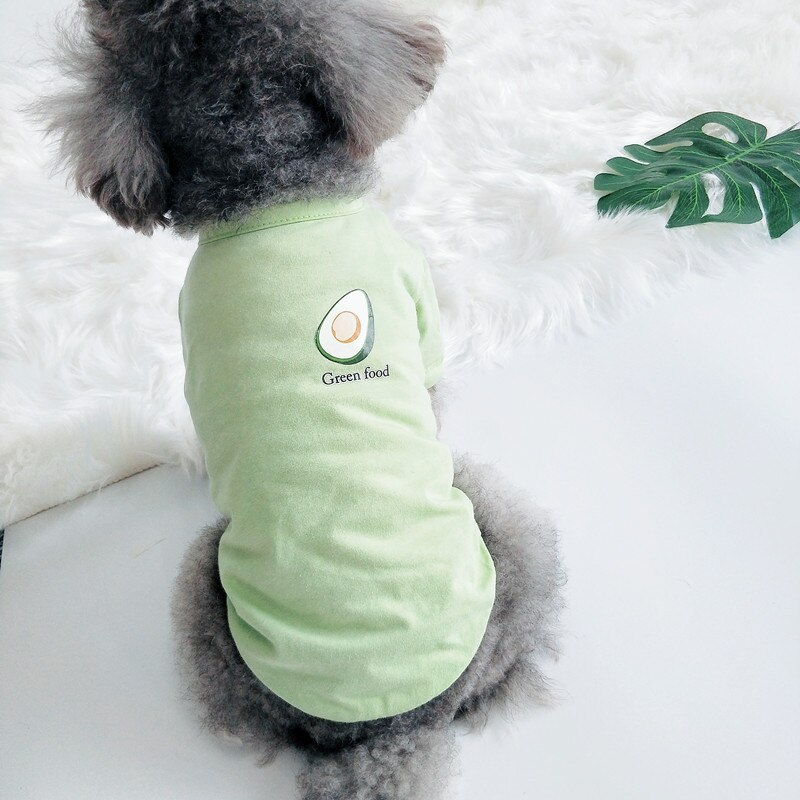 Kat Hond Vest Kleine Honden Kleding Katoenen T-shirt Voor Hond Ouder-kind Pet Puppy Zomer Avocado Fruit Print kleding Vrouwen Hond Shirt