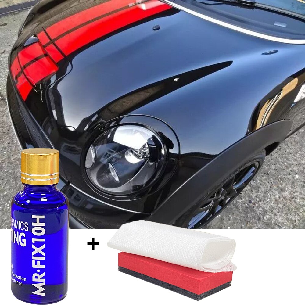 Pintura hidrofóbica líquida para el cuidado de la pintura, recubrimiento de vidrio cerámico automotriz anticorrosión, y antioxidación antiarañazos, 30ml, 10H