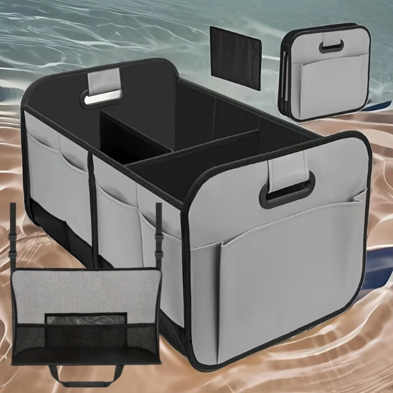 Organizador de maletero para almacenamiento de coches, organizadores de coches plegables con múltiples compartimentos, bañadores plegables e impermeables, dispositivo para coche, 1 ud.