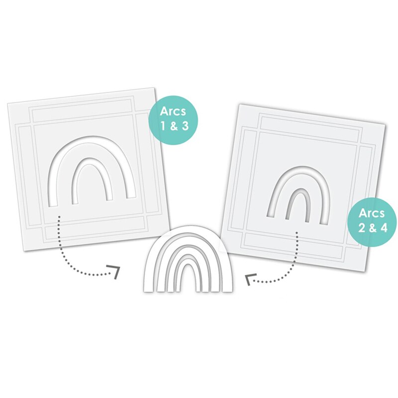 Rainbow Background Stencil for DIY Scrapbooking Decorative Embossing Paper Cards Crafts Plastic Templates Drawing Sheets 6x6