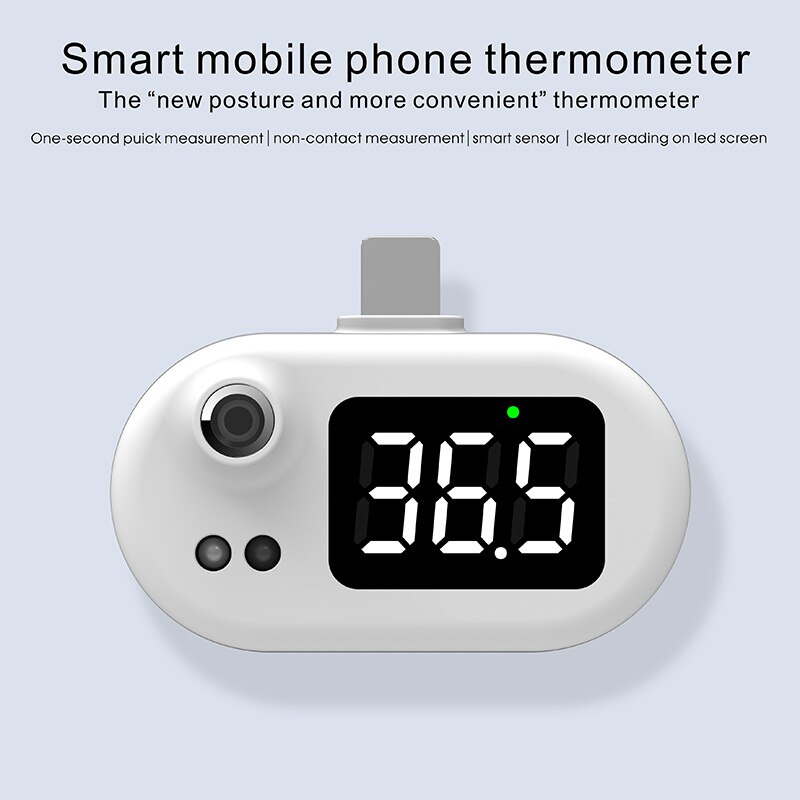 Termómetro Digital portátil para el cuerpo humano, dispositivo electrónico con infrarrojos para la frente y la oreja, para teléfono móvil Android e IOS, tipo C