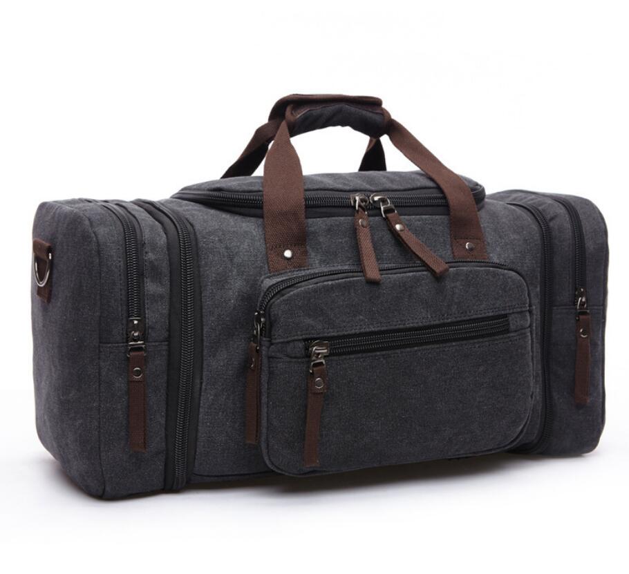 Chaude sac de voyage en plein air Portable toile sac de messager grande capacité sac à bandoulière décontracté: Black