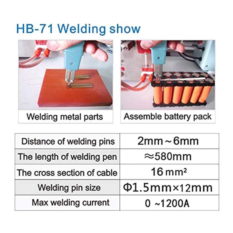 Spot Lassen Pen, High Power Spot Lassen Pen Voor Power Battery Packs HB-71A 1900W Met Inbussleutel, verbinding Tabletten