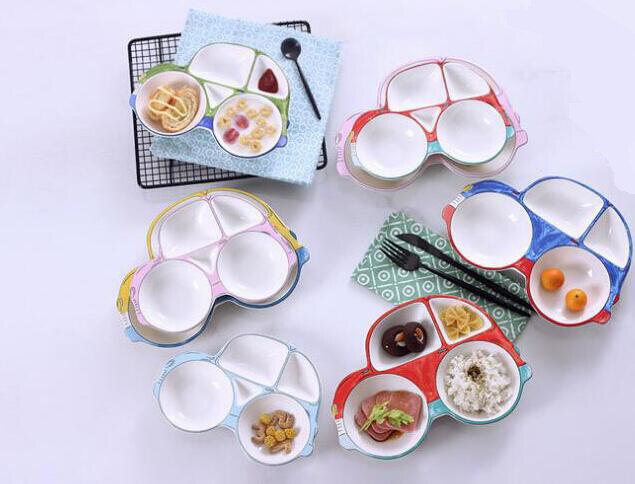 Assiette en céramique créative en forme de voiture, meilleure , vaisselle pour enfants, fruits secs sains, assiette à Dessert, bons pour enfants, 1215