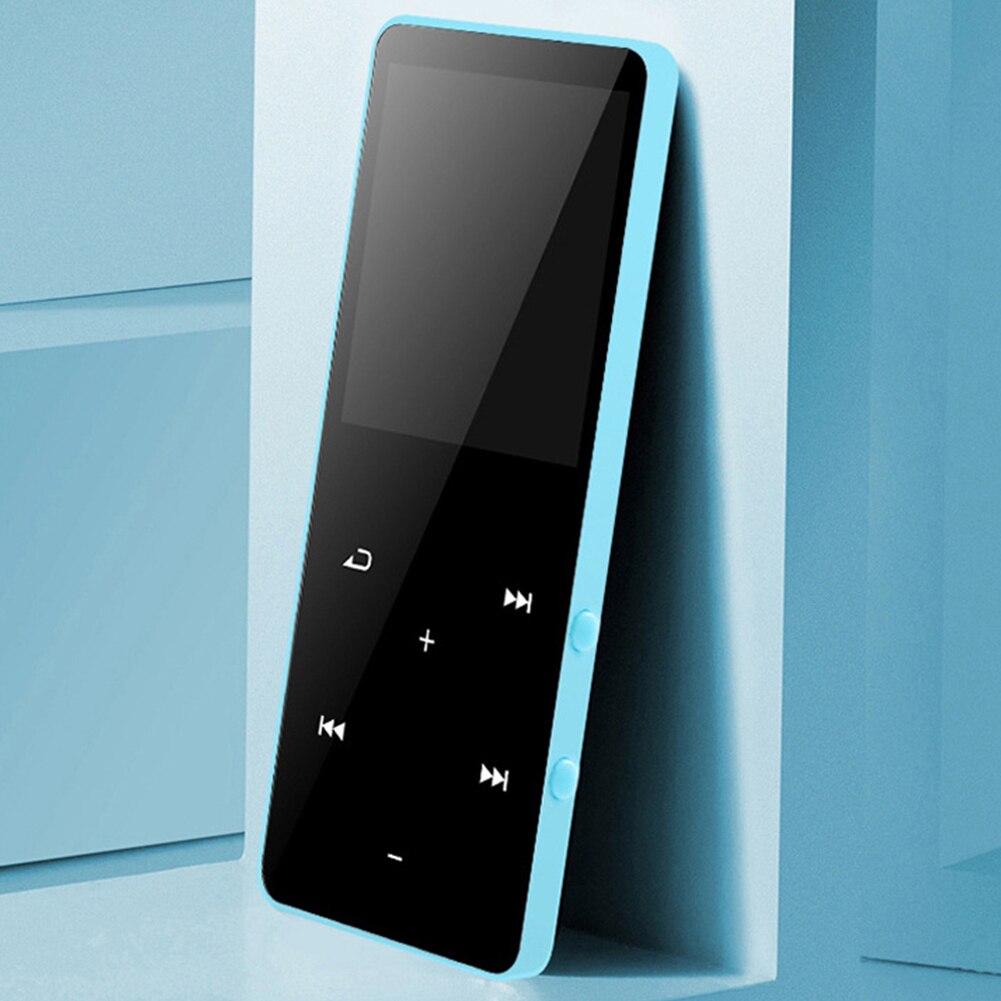 8g fm radio touch-tast  mp4 afspiller bluetooth support tf-kort sport hifi studerende bærbar med højttaler multifunktionel musik: Blå