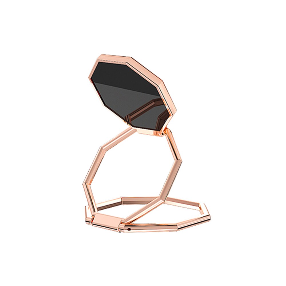 360 Rotation Phone Back Holder Ultra Thin Foldable Stand Multi Angle Ultra Thin Portable Adjustable Metal Finger Ring Kickstand: rose gold 2