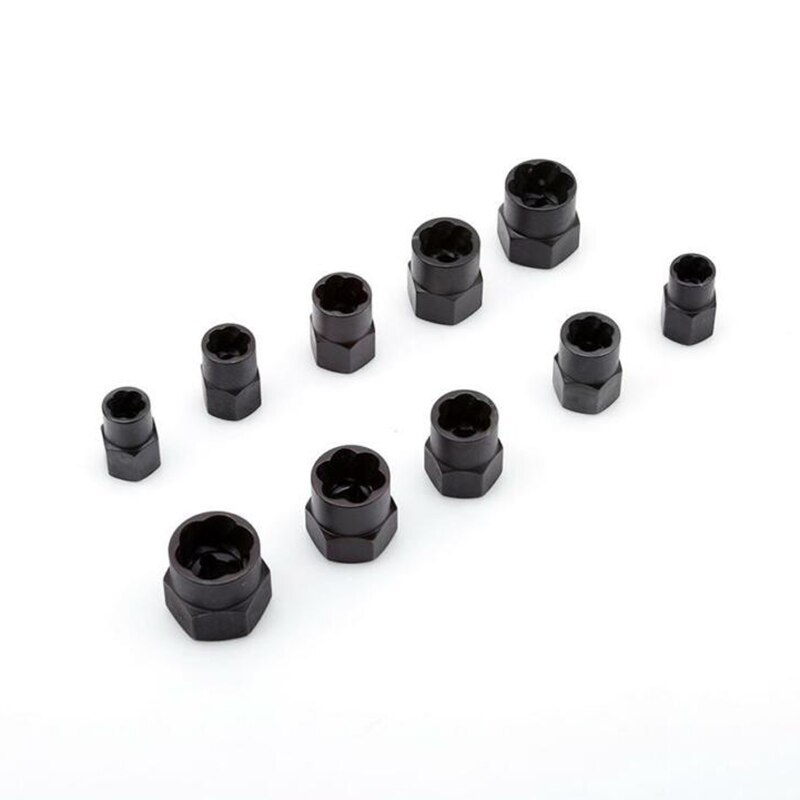 10 Stks Beschadigde Bout Moer Schroef Remover Extractor Removal Set Threading Gereedschap Kit
