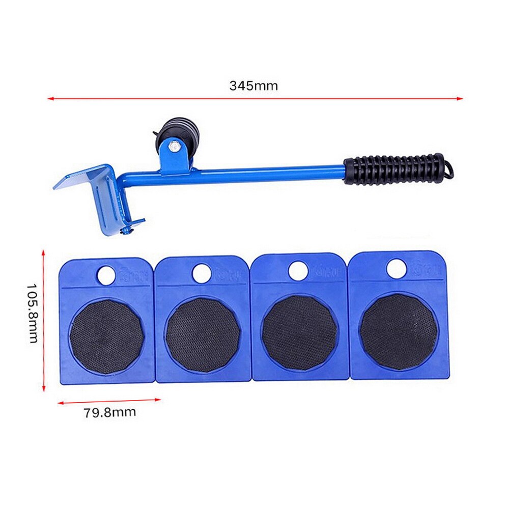 5pcs set Moving House Cleaning Mover Tool Furniture Mover Set Transport Lifter Heavy Stuffs Moving Wheel Roller Bar Hand Tools: 03