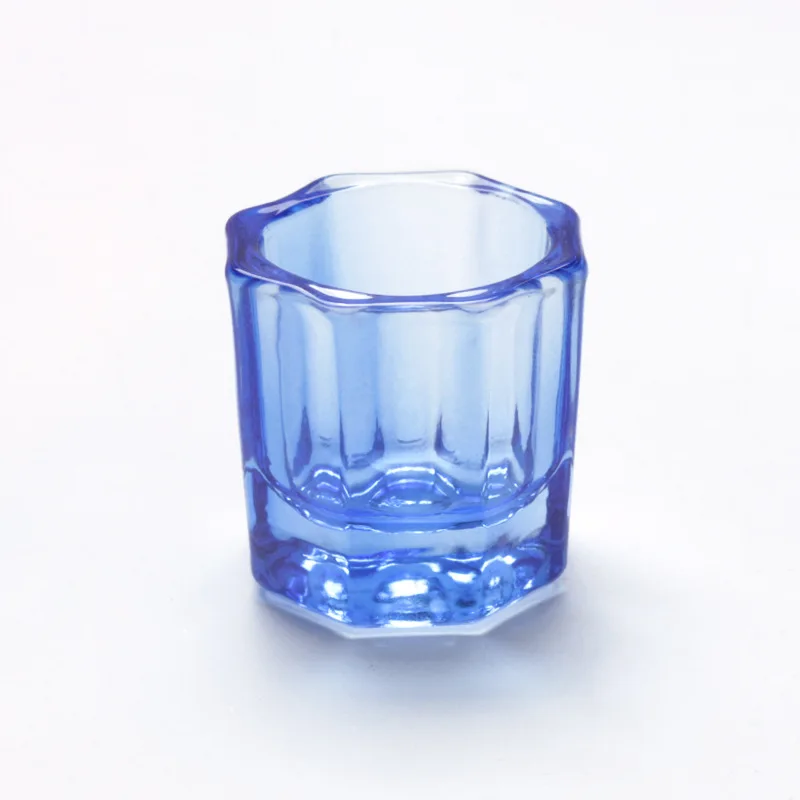 Acrylic Powder Liquid Crystal Glass Cup Aurora Colorful Cup Nail Brush Washing Mug Nail Art Tools Liquid Powders for Mixing Bowl: Transparent