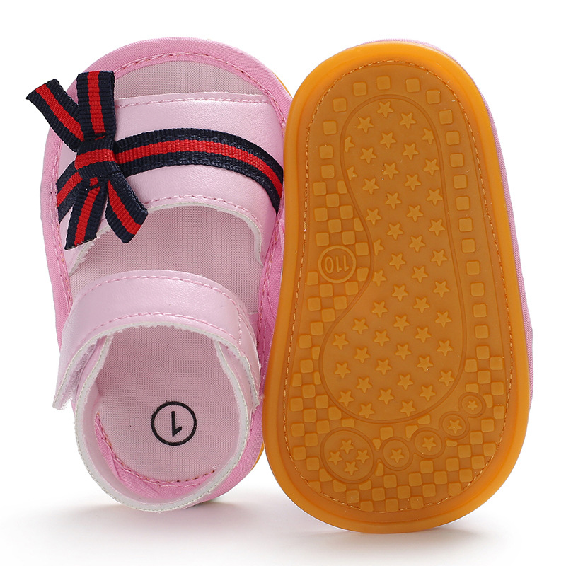 Bébé Fille blanc oddler sandales Infantile Enfant En Bas Âge mignon arc Rose Décontracté en coton Doux 0-2 ans Premiers Marcheurs D'été Chaussures de Berceau