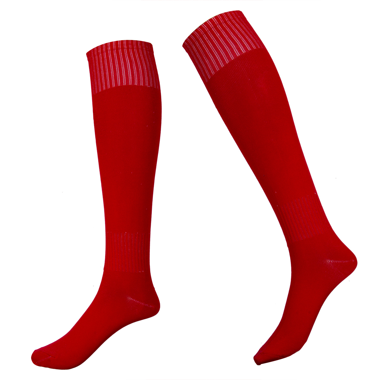 Hirigin-calcetines largos para hombre, medias altas hasta la rodilla, ideales para fútbol, béisbol, Hockey, blanco, amarillo Y azul: Rojo