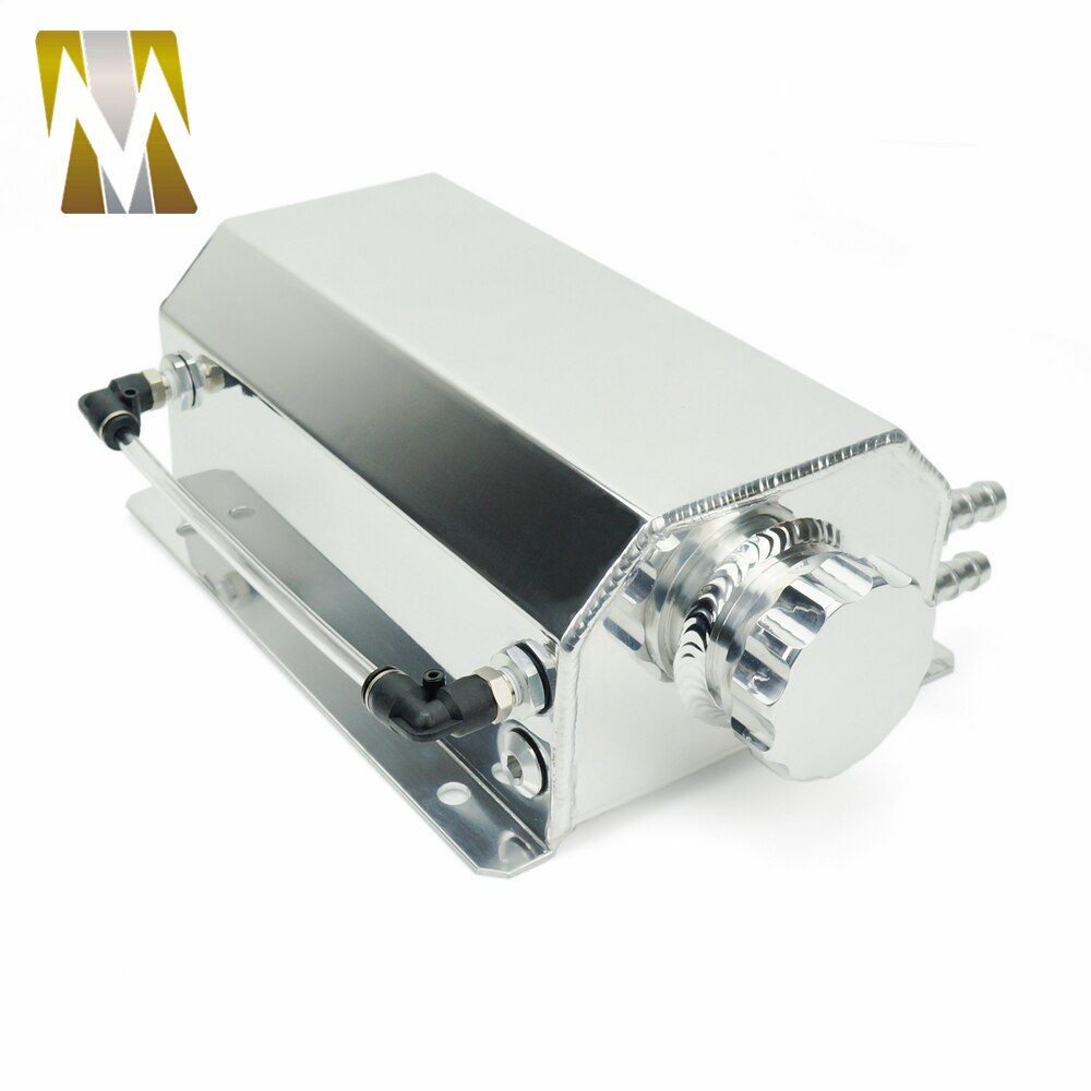 2L Litre Polished Alloy Header Expansion Water Tank Cap WATER HEADER TANK Coolant Overflow Tank Reservoir Kit Universal