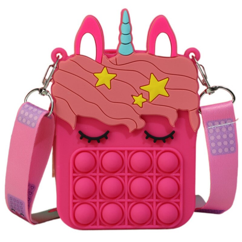 Sac Popite géant Pop XXL, , mignon licorne Pop fossette fille Fidget Toy Push Anti-Stress enfants, porte-clés sac à main: 20cm F