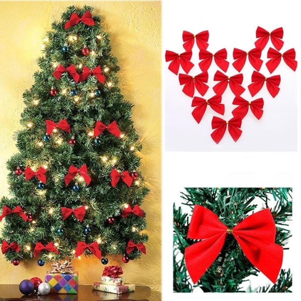 36 stk 6cm ensfarvet sløjfe juletræ guirlande fest ornament dekoration