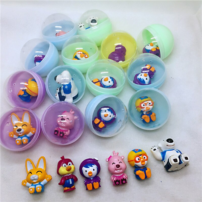 10pc/lot 45mm diameter plastic color balls capsules toys with inside mini dolls toys randomly mix for vending machine: NO.6