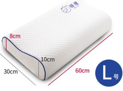 Mlily Memory Foam Bed Orthopedic Pillow for Neck Pain Sleeping with Embroidered Pillowcase 60*30cm: white  L