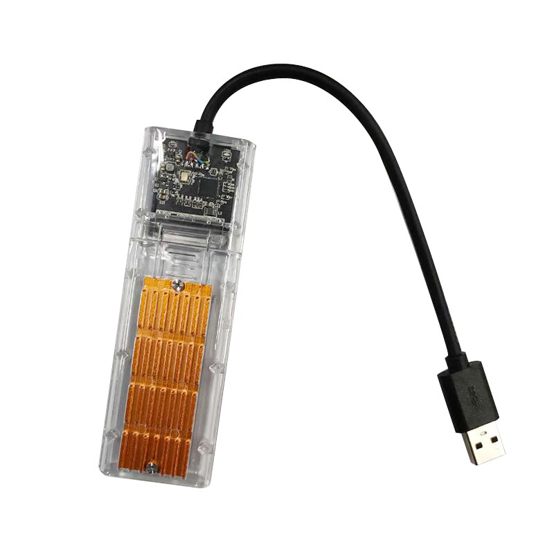 M.2 NGFF SSD SATA To USB 3.0 External Enclosure Storage Aluminium Case Adapter: Golden