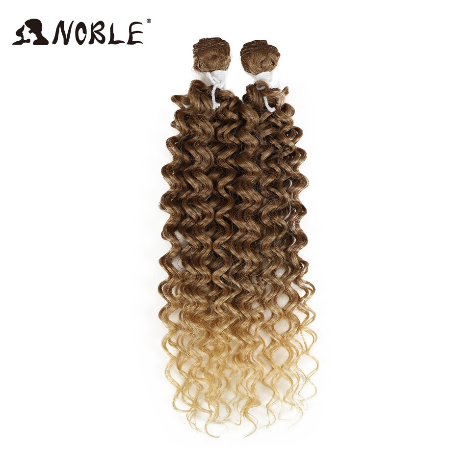 Noble Synthetisch Afro Kinky Krullend Haar Diepe Golf Haar Bundels Extensions Bruin Zachte Super Lang Haar Weave Haar Hittebestendige: T12-22A
