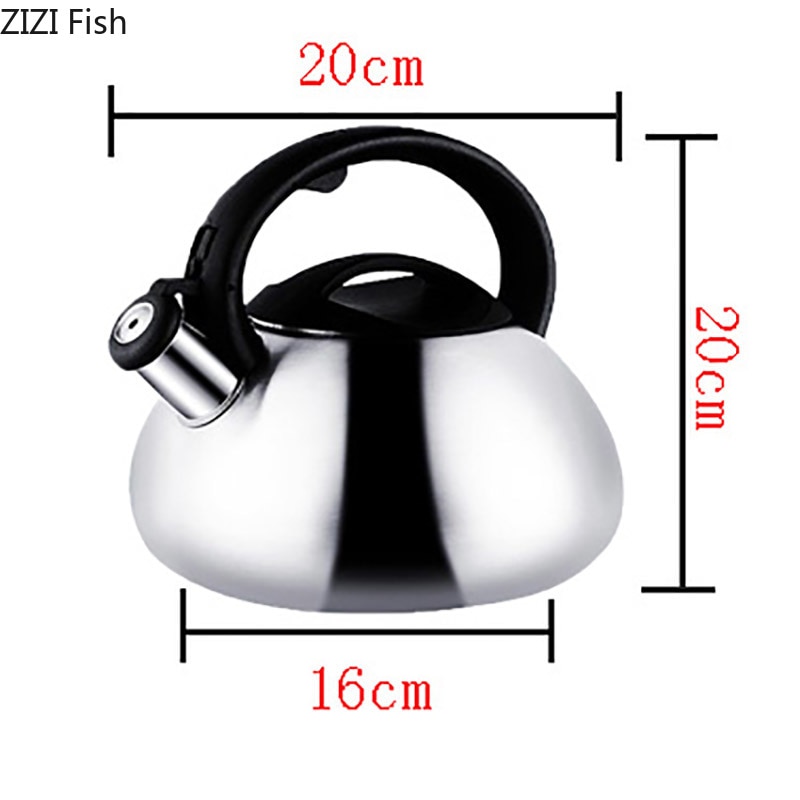 4L Fluitketel Voor Gasfornuis Rvs Fluitje Thee Ketel Water Fles Waterkokers Water Pot