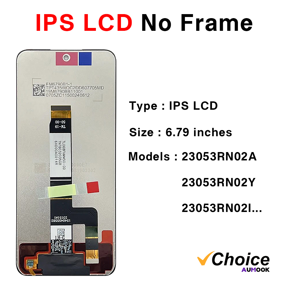 Pantalla de 6,79" para Redmi 12 4G/5G LCD Pantalla táctil Ensamblaje de digitalizador Pantalla para Xiaomi Redmi12 con marco Pantalla LCD: Lino